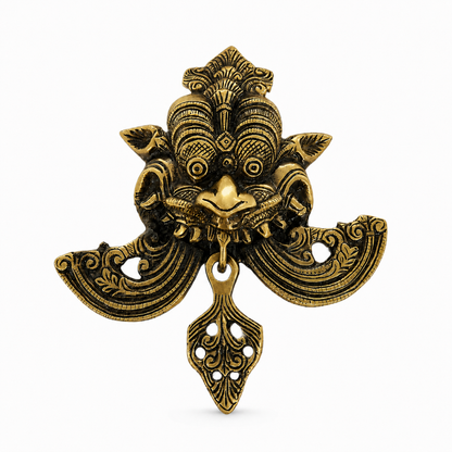 Antique Gold Kirtimukh Nazar Battu Wall Hanging for Main Door | The Indian Aura