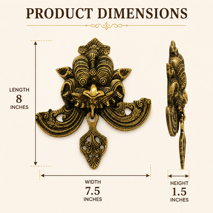 Antique Gold Kirtimukh Nazar Battu Wall Hanging for Main Door | The Indian Aura