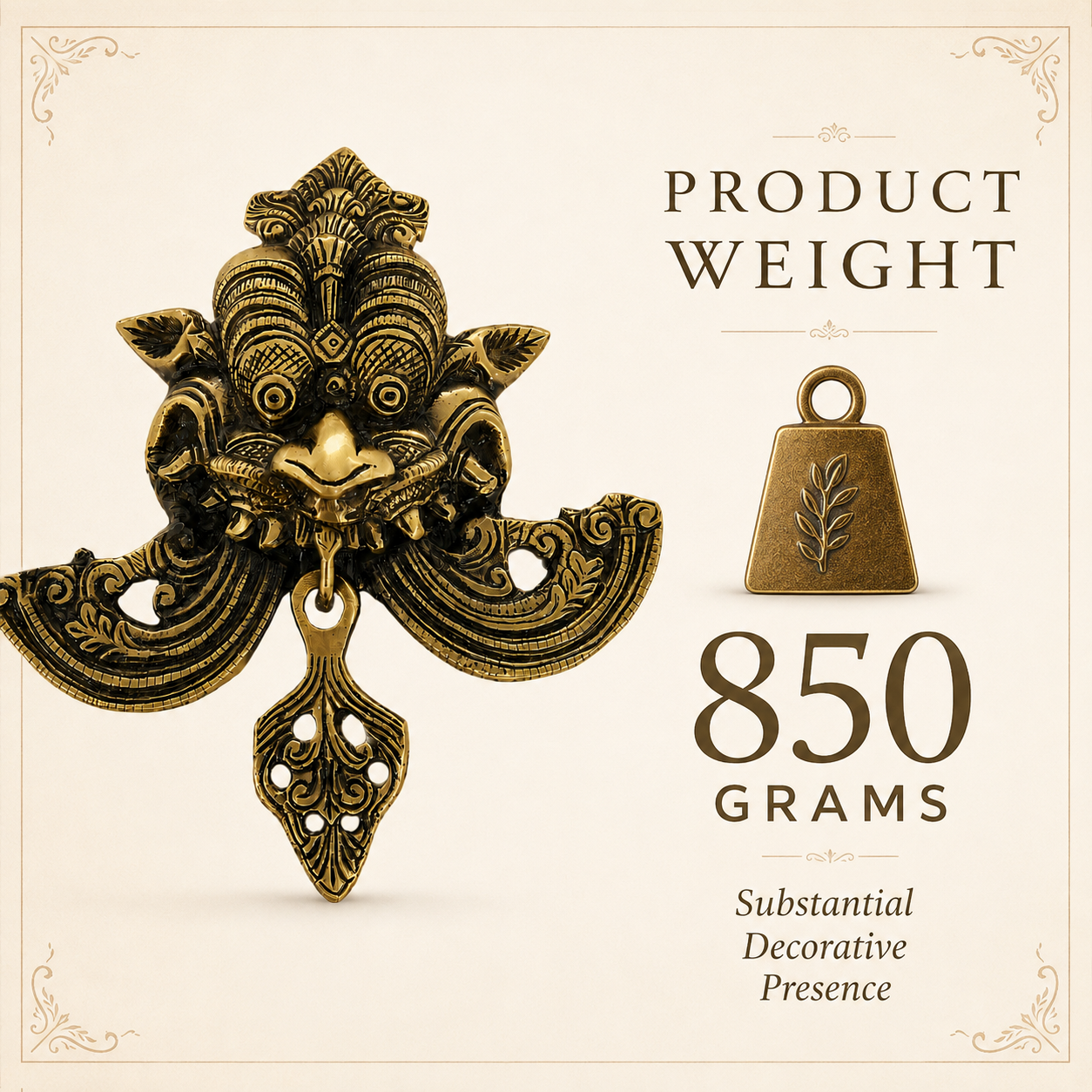 Antique Gold Kirtimukh Nazar Battu Wall Hanging for Main Door | The Indian Aura