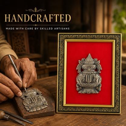 Antique Pure Brass Kalash Vaishnav Tilak Wall Frame | The Indian Aura