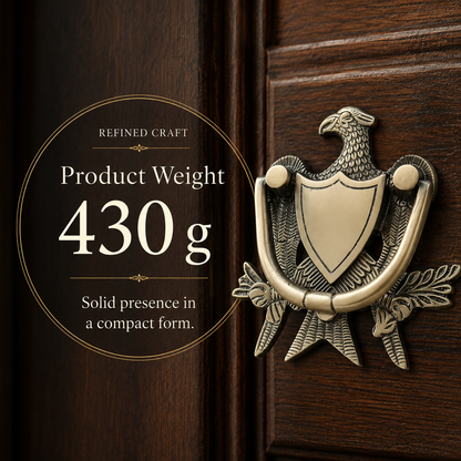 Heraldic Eagle Shield Brass Door Knocker – Antique Finish