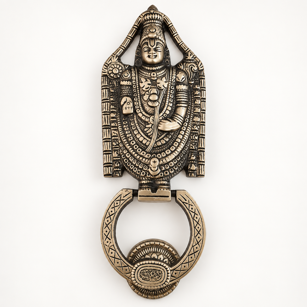 Tirupati Brass Door Knocker in Antique Finish| The Indian Aura