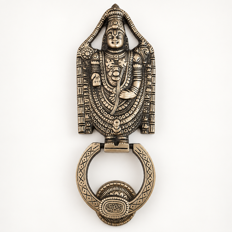 Tirupati Brass Door Knocker in Antique Finish| The Indian Aura
