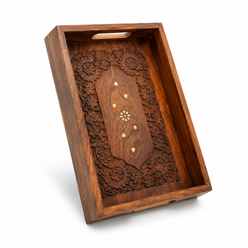 Wooden Serving Tray for Tea, Coffee & Gifting | The Indian Aura