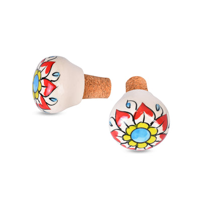 Handmade Artisanal Floral Design Wine Bottle Stopper | The Indian Aura