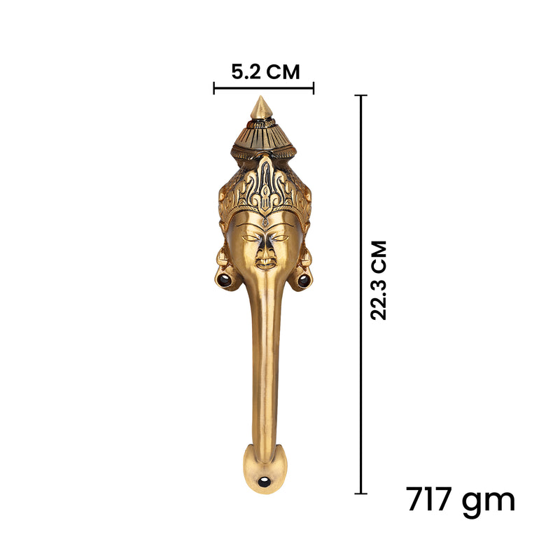 Goddess Face Brass Door Handle – Traditional Indian Design