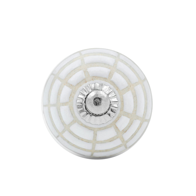 Hand-Painted Sleek Simplicity Round Ceramic Drawer Knob | The Indian Aura