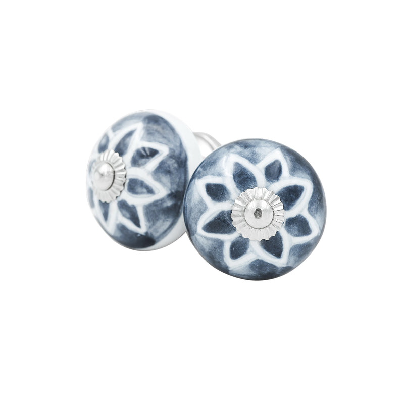 Hand-Painted Floral Elegance Crystal Drawer Knob | The Indian Aura