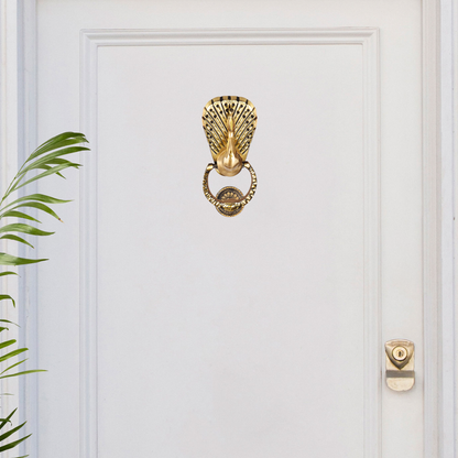 Peacock Brass Door Knocker