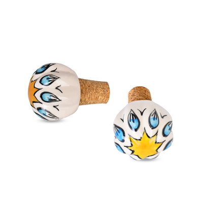 Ceramic Sun Design Wine Bottle Stopper | The Indian Aura