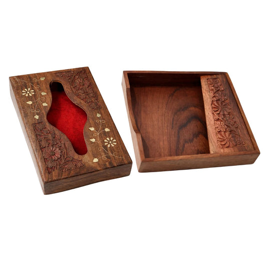 Wooden Napkin Holders  Set of 2  – Handcrafted Table Tissue Stand for Dining & Coffee Tables by The Indian Aura