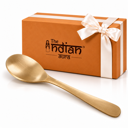 Handmade 100% Pure Kansa Spoon Set of 3, 6 & 12 – Natural Matte Finish Traditional Bronze Dining Spoons | Premium Gift for Diwali, Housewarming, Weddings, Anniversaries & Festive Gifting | The Indian Aura