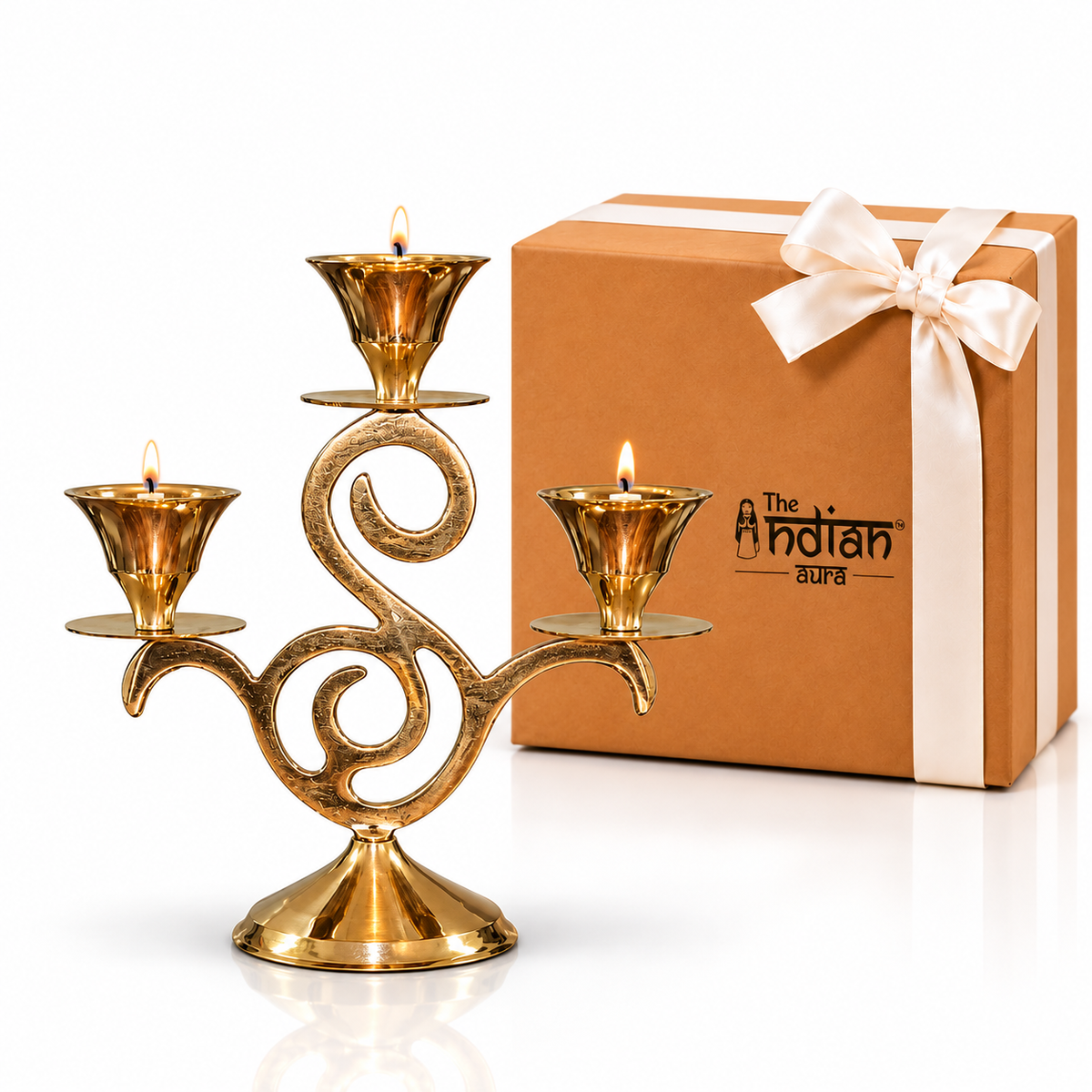 Brass Three Arm Candle Stand Antique Finish Decorative Candle Holder for Home Decor & Gifting| The Indian Aura (Copy)