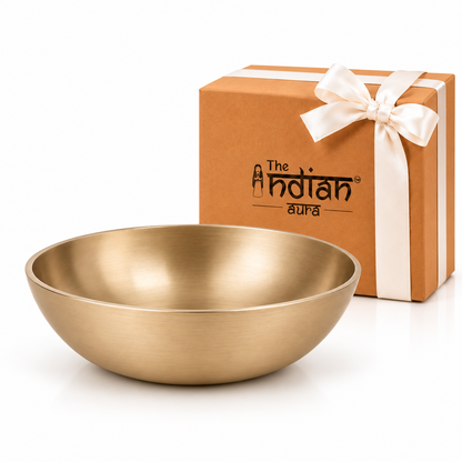 The Indian Aura Pure Kansa Dessert Bowl Set | Traditional Bronze Katori for Sweets, Halwa, Salad & Desserts | Premium Gift for Diwali, Housewarming, Wedding, Anniversary & Festive Occasions | Set of 2, 4 & 6