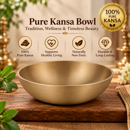 Pure Kansa Dessert Bowl | Traditional Serving Bowl for Halwa, Achar, Salad & Desserts | Set of 2, 4 & 6