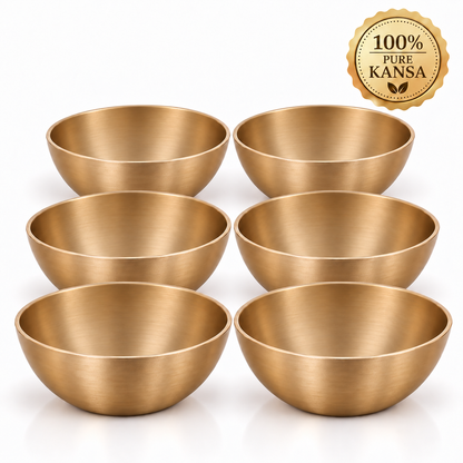 Pure Kansa Small Katori Set – Traditional Handmade Bronze Bowls for Dining & Serving | Premium Gift for Diwali, Housewarming, Weddings, Anniversaries, Return Gifts & Festive Gifting | The Indian Aura