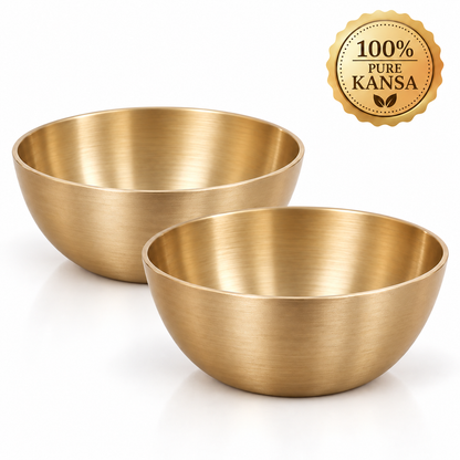 Pure Kansa Small Katori Set – Traditional Handmade Bronze Bowls for Dining & Serving | Premium Gift for Diwali, Housewarming, Weddings, Anniversaries, Return Gifts & Festive Gifting | The Indian Aura