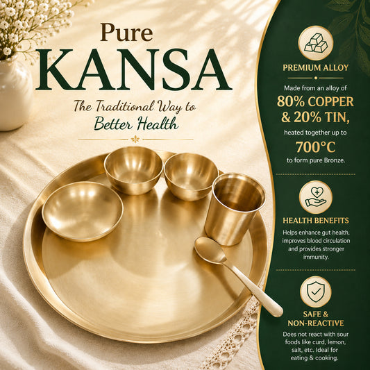 Pure kansa thali set in Matte finish